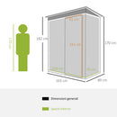 Casetta Box da Giardino in Lamiera per Deposito Attrezzi 163x89x182 cm  Nero