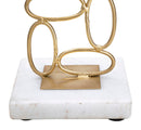 Portacandele Bubbles 10x10x20 cm in Ferro e Marmo Oro e Bianco