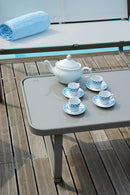 Set Salotto da Giardino in Ferro Divano 2 Poltrone e Tavolino Vorghini Anversa Tortora