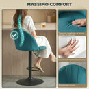 Set di 2 Sgabelli da Bar 43x48x84-106 cm Sgabelli Moderni Girevoli con Poggiapiedi in Velluto Blu      