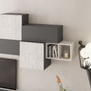 Parete Attrezzata Soggiorno 260 cm in MDF Tromen Antracite e Bianco