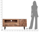 Porta Tv Mumbai 145x40x62 cm in Legno di Acacia e in Ferro Marrone e Nero