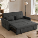Divano 2 Posti 160x85x85 cm Convertibile in Divano Letto Clic Clac con 2 Cuscini in Tessuto Grigio Scuro      