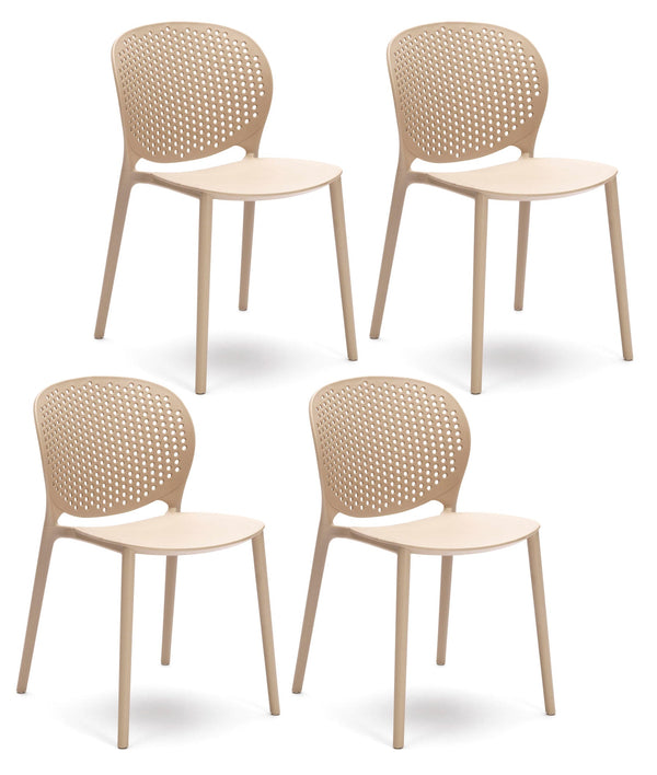 acquista Set 4 Sedie 48x56xH80 cm in Polipropilene Spot Beige