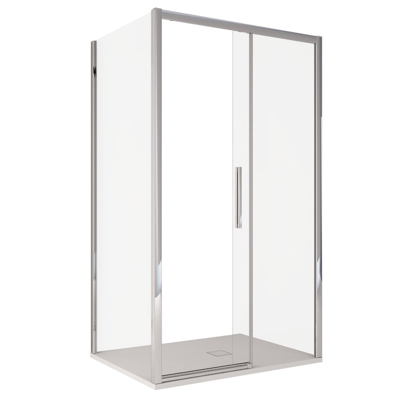 Box Doccia Angolare 1 Anta Scorrevoe in Cristallo Trasparente 6mm H195 Bonussi Eliane Varie Misure