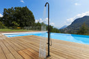 Doccia da Giardino 228x18x17,5 cm con Soffione Lavapiedi e Doccetta Sined Stintino Nero satinato