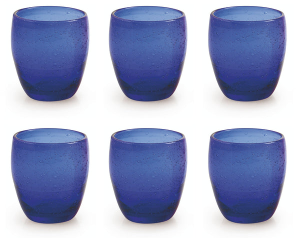 acquista Set de 6 verres Ø7,3x10 cm en verre soufflé VdE Tivoli 1996 Bleu Acapulco