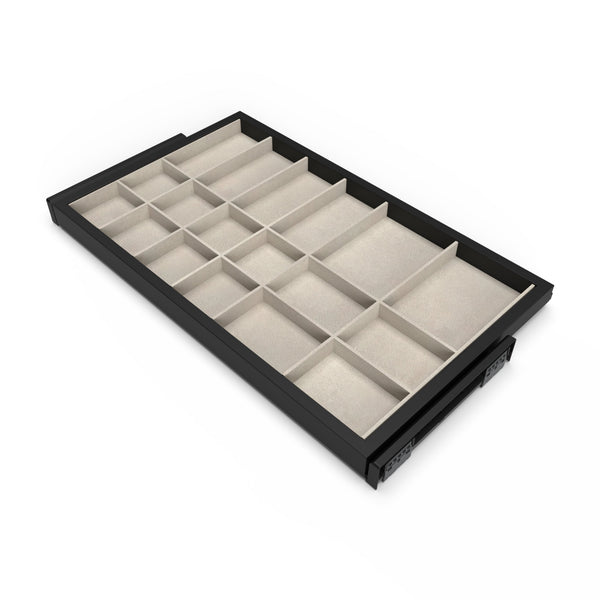 Kit tiroir organisateur et cadre pour armoire 800 mm en aluminium et plastique Emuca gris pierre sconto