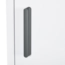 Armadietto Medicinali a 3 Ripiani con Porta Magnetica 30x12x60 cm in Acciaio Bianco