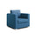 Fauteuil en tissu bleu avec coussin Daisy