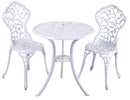 Set Tavolo e 2 Sedie da Giardino in Alluminio Volterra Bianco