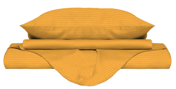 Housse de Couette Double avec Sac et Taies d'Oreiller Couleur Unie Orange Rayé prezzo