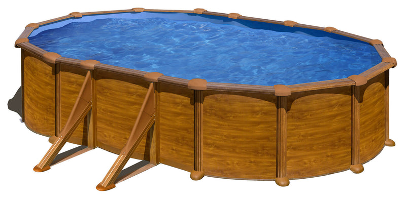 Piscina Ovale Fuori Terra 500x300xh132 cm in Acciaio e PVC Gre Mauritius