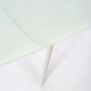 Tavolo Allungabile 140/175/210x90x76 cm in Metallo con Top in Vetro Bianco
