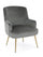 Fauteuil Clelia en tissu effet velours gris