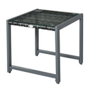 Tavolo da Giardino in Alluminio e Rattan Sintetico Grigio 50x49.5x50 cm 