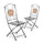 Lot de 2 chaises de jardin pliantes en fer avec mosaïque noire Zeus
