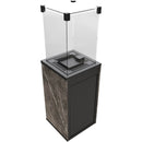 Stufa a Gas da Esterno cm 155,3x48,2x48,2 Flig Gastonia Pietra Naturale Grigia con Vetri