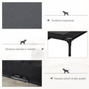 Brandina per Cani Grandi con Borsa di Trasporto 92x76x18 cm in Metallo e Tessuto Oxford Nero