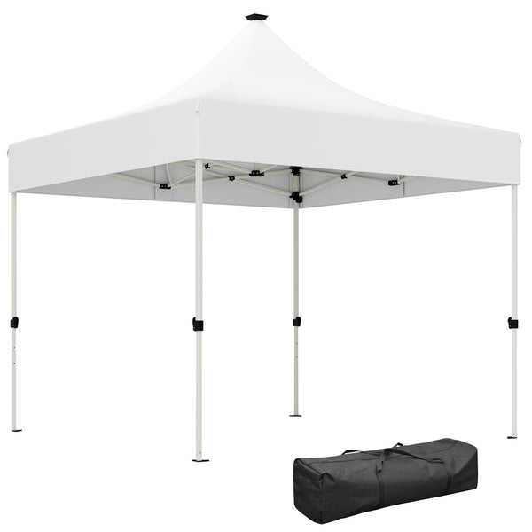 prezzo Gazebo da Giardino Pop Up 300x300x340 cm con Luci LED Solari e Altezza Regolabile Bianco