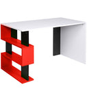 Scrivania Libreria 3 Ripiani Tavolo Porta Pc Computer Legno Casa Ufficio Rosso