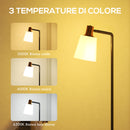 Lampada da Terra LED con Testa Girevole a 350° Regolazione Temperatura del Colore Nero      