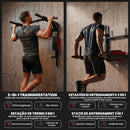 Stazione Fitness 2 in 1 da Parete per Trazioni e Dip Supporta Max 200 Kg in Acciaio Rossa      