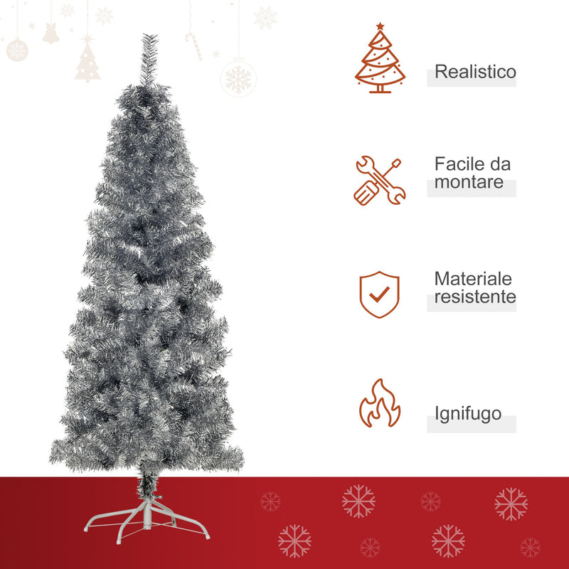Albero di Natale Artificiale 150 cm 408 Rami Argento