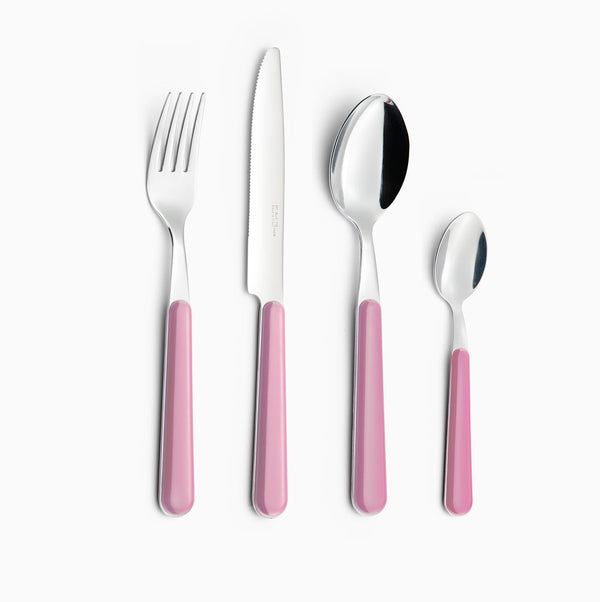 Servizio Set di Posate 24 pezzi in Acciaio Inox Eme Brio Fuxia 12 acquista