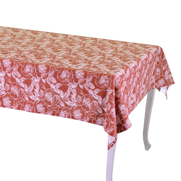 prezzo Tovaglia Rettangolare 140x240 cm in Cotone 180 GSM Tessuto Wild Rose Rosso Mattone