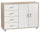 Madia 2 Ante 4 Cassetti 116x86x41 cm Olmo Chiaro/Bianco Fiammato