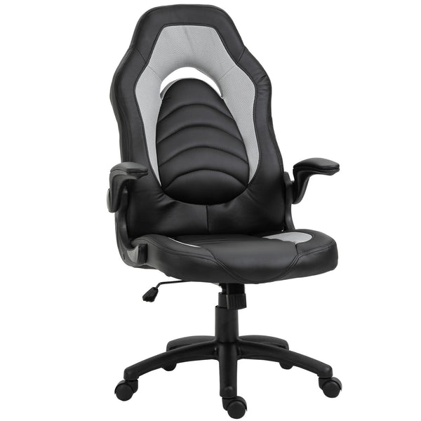 Chaise Gaming Ergonomique 66,5x51x115-125 cm en Simili Cuir Noir et Gris online
