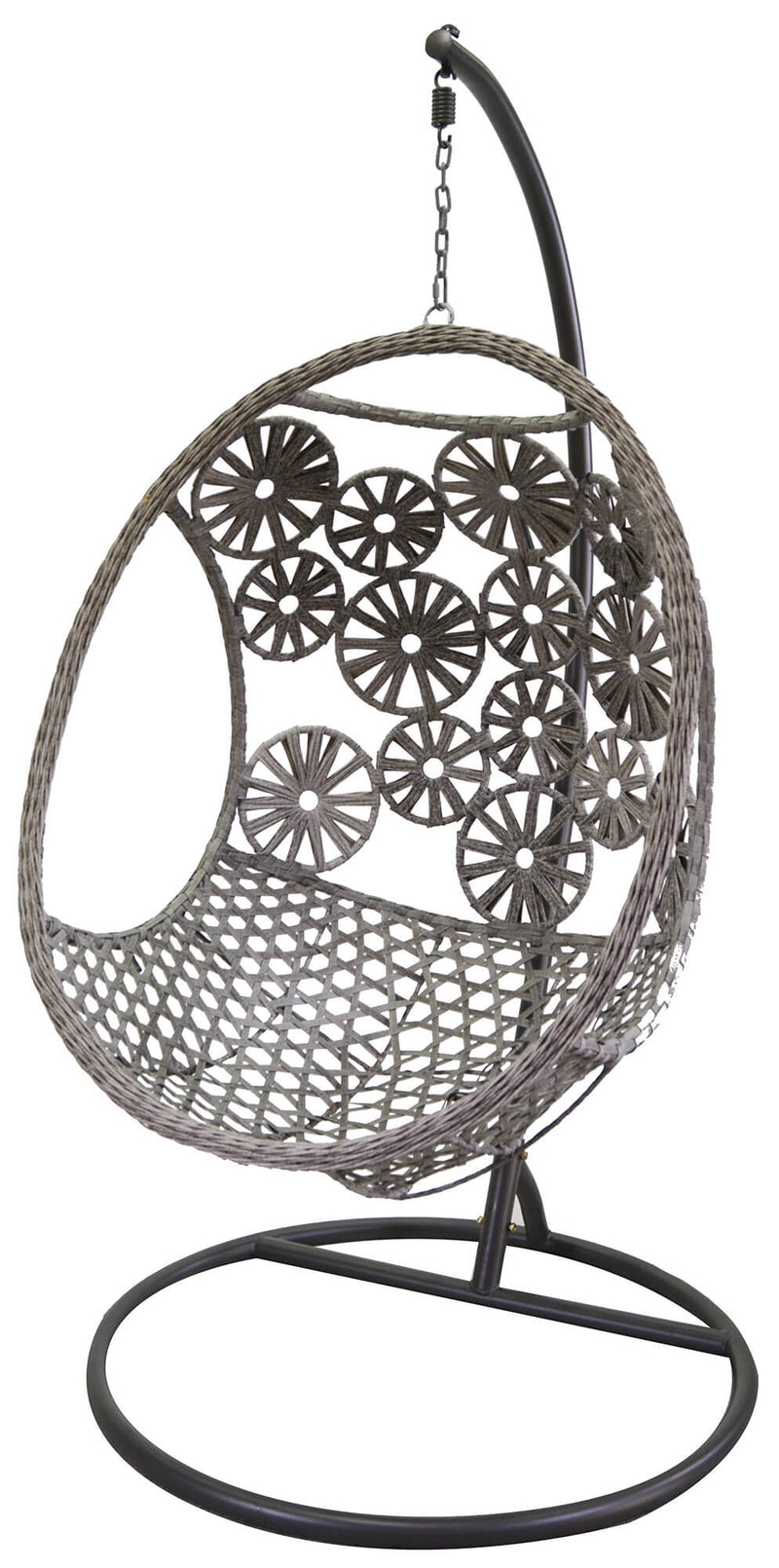 Amaca Dondolina da Giardino 116x100x200 cm Clinton Grigio