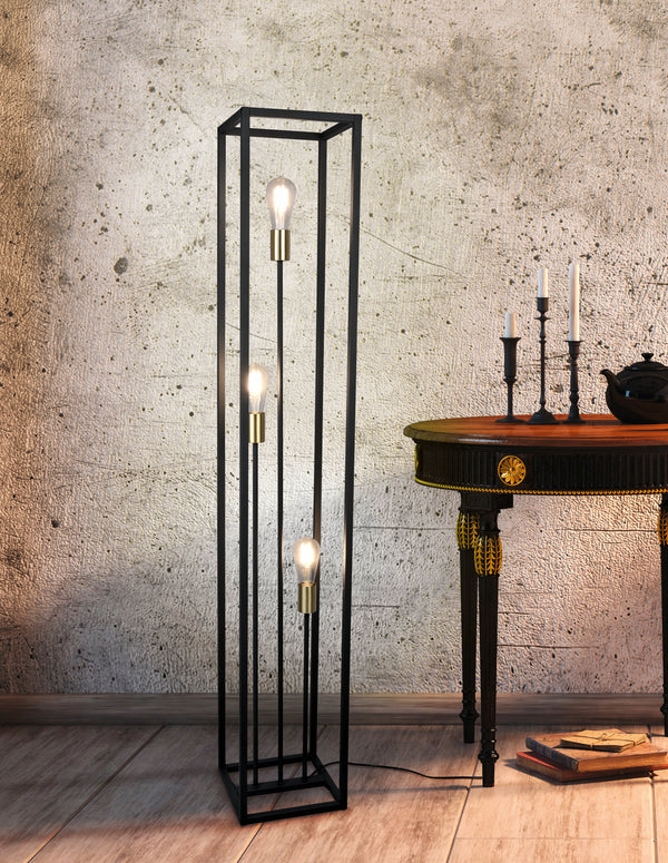 Lampadaire d'intérieur en métal noir mat sconto