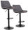 Lot de 2 Tabourets 50x44x58/78 cm en Similicuir Gris Base Noir