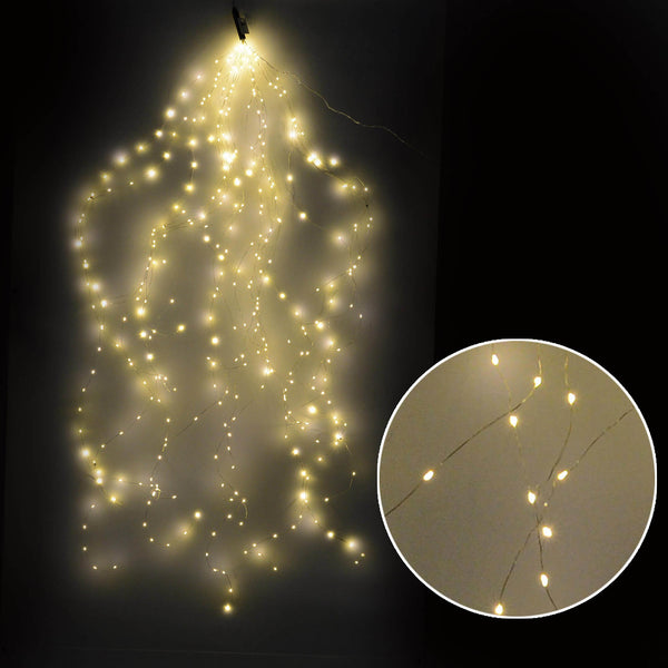 Lumières de Noël Cascade 350 MICROLED H2m Blanc Chaud Intérieur-Extérieur Adami online