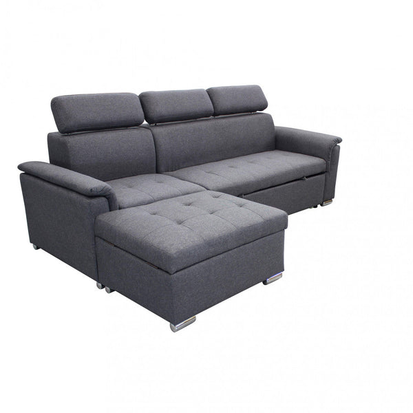 acquista Canapé-lit Derrick 234x148x84 cm en tissu gris foncé