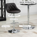Set 2 Sgabelli da Bar 51,5x48x83-104 cm in Similpelle Marrone