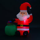 Babbo Natale Gonfiabile luminoso a LED in Poliestere con Ventilatore 70x45x120 cm 