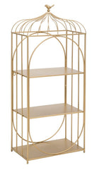 Gabbietta da Muro con Mensole 38x22x92 cm in Ferro Oro