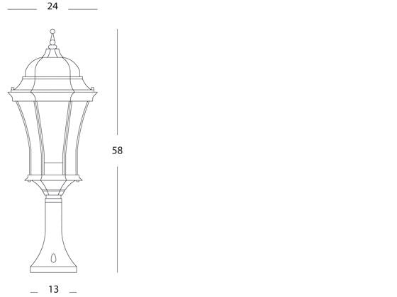 Lampada Palo Paletto da Cancello Colore Nero e Verde per Esterno Linea Curvata Sovil