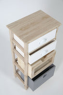 Cassettiera 4 Cassetti 35x25x71 cm in Legno Massello Fumer Emily