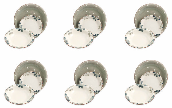 VdE Tivoli 1996 Margarita Grey Dish Set 18 Pièces en Grès prezzo