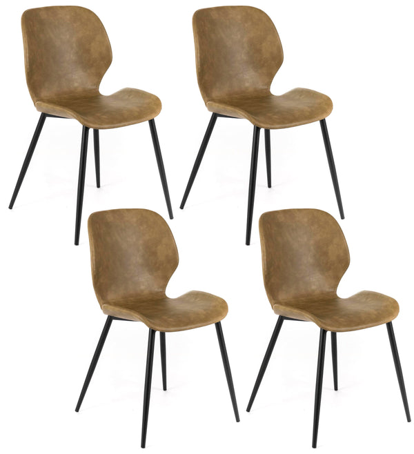 online Set 4 Sedie 55x45xH83 cm in Soft-Touch Diana Sabbia
