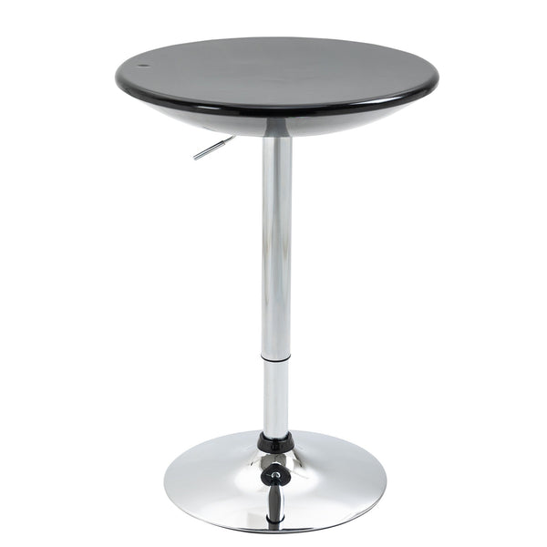 sconto Table de Bar Ø61x76-97 cm en Acier et ABS Noir