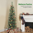 Albero di Natale Illuminato 150 cm con 150 Luci LED 30 Pigne e 30 Grappoli di Bacche Verde e Argento      