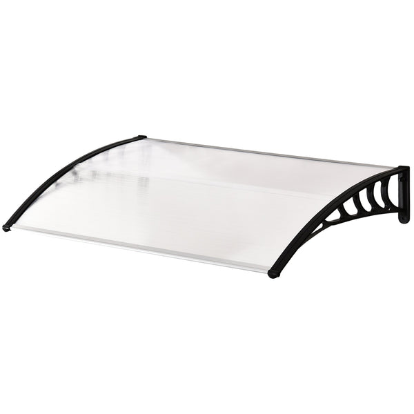 sconto Pensilina Tettoia Moderna 90x150x25 cm in Policarbonato PP e Alluminio Trasparente