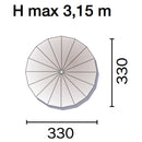 Ombrellone a Cupola da Giardino in Alluminio Ø3,3m Vorghini ConTract Vela