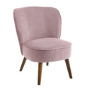 Poltrona Relax in Legno e Tessuto Colore Malva Rosa Modello Kansas 59x66x75H cm