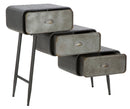 Mobiletto 3 Cassetti Iron School 86x29,5x71 cm in Ferro Grigio